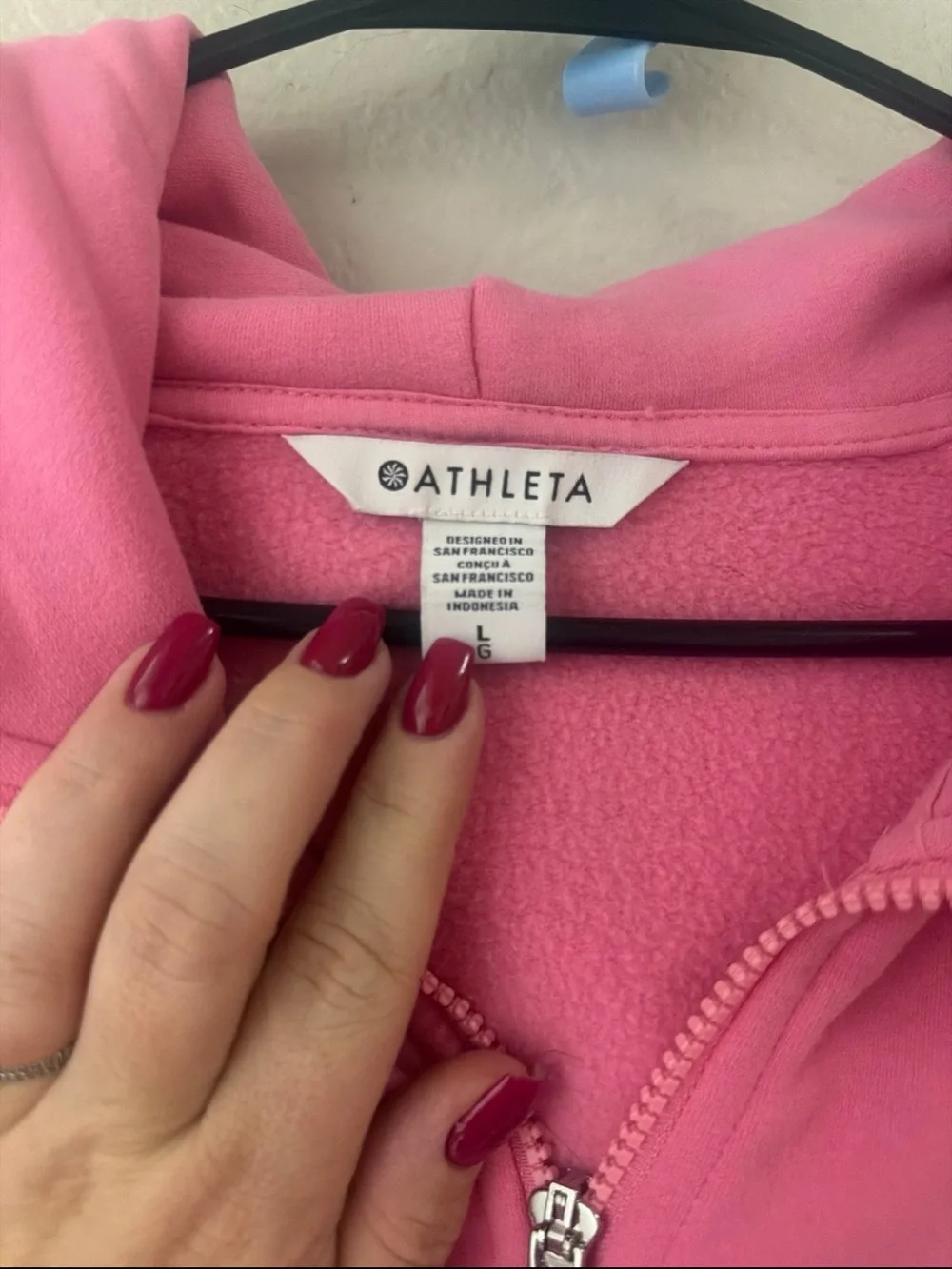 Athleta Rose Pink Half-Zip Hoodie Sweater